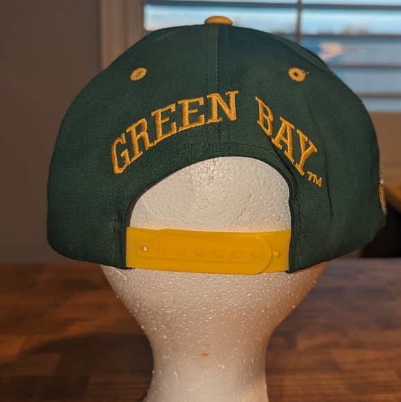 VINTAGE Logo 7 Green Bay Packers Football Snap Back Hat Cap NFL 90s Retro - Picture 3 of 6